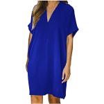 Blaue Elegante Langärmelige Kurze Abendkleider aus Tüll für Damen Größe XXL Große Größen für Hochzeitsgäste für den für den Sommer 