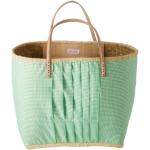 Apfelgrüne Karo RICE Einkaufstaschen & Shopping Bags aus Leder für Herren klein 