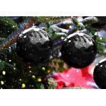 Schwarze Zeitzone Runde Christbaumkugeln & Weihnachtsbaumkugeln bruchsicher 6-teilig 