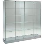 Silberne Moderne Glasvitrinen aus Glas abschließbar Breite 100-150cm, Höhe 150-200cm, Tiefe 150-200cm 
