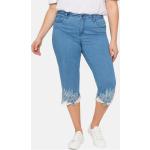 Reduzierte Hellblaue Bestickte Sheego Denim Jeans mit Stickerei aus Denim für Damen Übergrößen Große Größen für den für den Sommer 