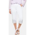 Reduzierte Weiße Bestickte Sheego Denim Jeans mit Stickerei aus Denim für Damen Übergrößen Große Größen für den für den Sommer 