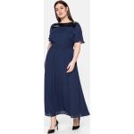 Reduzierte Marineblaue Sheego Chiffon-Abendkleider mit Pailletten aus Chiffon für Damen Übergrößen Große Größen 