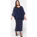 Marineblaue Sheego Abendkleider A-Linie für für Damen Übergrößen Große Größen 