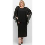 Schwarze Elegante Sheego Abendkleider A-Linie für Damen Übergrößen Große Größen 