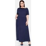 Reduzierte Marineblaue Elegante Sheego Festliche Kleider mit Pailletten mit Reißverschluss für Damen Größe XL Große Größen zur Hochzeit 