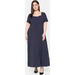 Reduzierte Mitternachtsblaue Elegante Sheego V-Ausschnitt Festliche Kleider mit Reißverschluss für Damen Größe XL Große Größen zur Hochzeit 