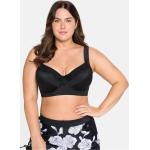 Reduzierte Schwarze Sheego Bikini-Tops mit Volants aus Mesh mit Bügel für Damen Übergrößen Große Größen 