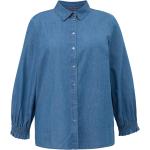 Reduzierte Blaue Triangle Festliche Blusen mit Rüschen für Damen Größe XL Große Größen 