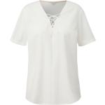 Reduzierte Weiße Triangle V-Ausschnitt Tunika-Blusen für Damen Größe XL Große Größen 