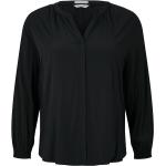 Reduzierte Schwarze Tom Tailor V-Ausschnitt Tunika-Blusen für Damen Übergrößen Große Größen 