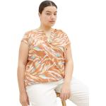 Reduzierte Braune Kurzärmelige Tom Tailor Rundhals-Ausschnitt Blusenshirts & Schlusen für Damen Größe XL Große Größen 