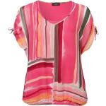 Pinke Via Appia Due V-Ausschnitt Tunika-Blusen aus Jersey für Damen Übergrößen Große Größen 