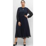 Reduzierte Mitternachtsblaue Elegante Sheego Maxi Lange Abendkleider aus Chiffon für Damen Größe XL Große Größen 