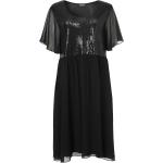 Reduzierte Schwarze Elegante Via Appia Due Maxi Chiffon-Abendkleider mit Pailletten aus Jersey für Damen Größe XXL Große Größen 