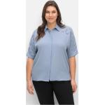 Blaue CRÉATION L Transparente Blusen & durchsichtige Blusen durchsichtig für Damen Übergrößen Große Größen 