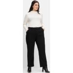 Schwarze Business Sheego Business-Hosen mit Reißverschluss aus Twill für Damen Größe XL Große Größen 