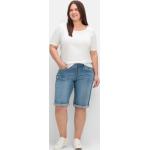Hellblaue Sheego Denim Stretch-Jeans aus Denim für Damen Übergrößen Große Größen 