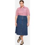 Blaue Sheego Denim Röcke mit Knopfleiste aus Denim für Damen Größe 3 XL Große Größen zum Oktoberfest 