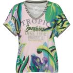 Tropische Via Appia Due V-Ausschnitt T-Shirts mit Glitzer aus Jersey für Damen Größe XXL Große Größen für den für den Sommer 
