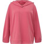 Reduzierte Pinke Triangle V-Ausschnitt Damensweatshirts aus Twill mit Kapuze Größe XL Große Größen 