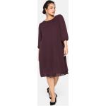 Burgundfarbene 3/4-ärmelige Sheego Chiffon-Abendkleider aus Chiffon für Damen Größe XL Große Größen 