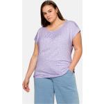 Reduzierte Lavendelfarbene Kurzärmelige Sheego T-Shirts mit Lavendel-Motiv aus Jersey für Damen Übergrößen Große Größen 
