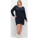Reduzierte Mitternachtsblaue Sheego Mini Rundhals-Ausschnitt Shirtkleider aus Jersey für Damen Größe XL Große Größen 