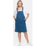 Reduzierte Hellblaue Sheego Denim Herbstkleider mit Knopf aus Denim für Damen Übergrößen 