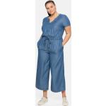 Reduzierte Hellblaue Kurzärmelige Sheego Denim Jeansoveralls aus Denim für Damen Übergrößen Große Größen 