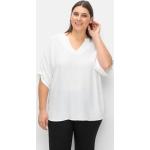 Weiße CRÉATION L V-Ausschnitt Tunika-Blusen für Damen Übergrößen Große Größen 