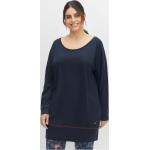 Reduzierte Marineblaue Sheego Rundhals-Ausschnitt Shirtkleider für Damen Übergrößen Große Größen 