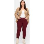Reduzierte Bordeauxrote Sheego 5-Pocket Hosen mit Reißverschluss aus Twill für Damen Größe XL Große Größen 