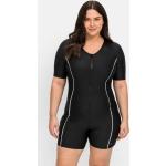Schwarze Sheego Damenschwimmanzüge & Damensportbadeanzüge mit Reißverschluss ohne Bügel Übergrößen Große Größen für den für den Winter 