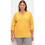 Reduzierte Ockerfarbene 3/4-ärmelige Sheego Print-Shirts aus Jersey für Damen Übergrößen Große Größen 