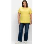 Reduzierte Gelbe Sheego U-Boot-Ausschnitt T-Shirts für Damen Größe XL Große Größen 
