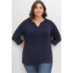 Reduzierte Mitternachtsblaue 3/4-ärmelige Sheego Rundhals-Ausschnitt Blusenshirts & Schlusen für Damen Übergrößen Große Größen 