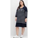 Reduzierte Maritime Sheego V-Ausschnitt Shirtkleider mit Kapuze für Damen Übergrößen Große Größen 