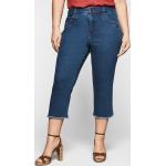 Reduzierte Blaue Bestickte Sheego Denim Slim Fit Jeans mit Fransen mit Reißverschluss aus Denim für Damen Größe XL Große Größen für den für den Sommer 