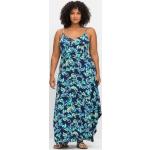 Reduzierte Marineblaue Sheego Maxi Spaghettiträger-Kleider aus Jersey für Damen Übergrößen Große Größen für den für den Sommer 