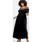 Reduzierte Schwarze Bestickte Sheego Maxi Schulterfreie Schulterfreie Kleider mit Volants für Damen Übergrößen Große Größen 