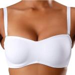Weiße Elegante LASCANA T-Shirt-BHs durchsichtig aus Microfaser in 85B nahtlos für Damen Übergrößen Große Größen 