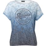 Reduzierte Blaue Halblangärmelige Via Appia Due T-Shirts mit Glitzer für Damen Übergrößen Große Größen 