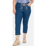 Blaue Bestickte Sheego Denim Jeans mit Stickerei mit Reißverschluss aus Denim für Damen Übergrößen Große Größen 
