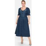 Blaue Bestickte Sheego Trachtenkleider & Landhauskleider mit Knopf für Damen Größe XL Große Größen 