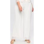 Offwhitefarbene Elegante Sheego Freizeithosen aus Chiffon für Damen Größe 3 XL Große Größen für den für den Winter 