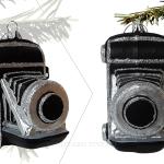Schwarze Vintage Christbaumkugeln & Weihnachtsbaumkugeln Versilberte 