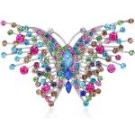 Schmetterling Broschen mit Insekten-Motiv aus Kristall mit Strass für Damen 