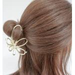 Silbergraue Haarklammern aus Metall für Damen 
