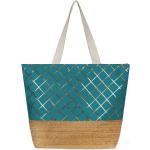 Cyanblaue Normani Strandtaschen & Badetaschen mit Reißverschluss aus Polyester für Damen klein 